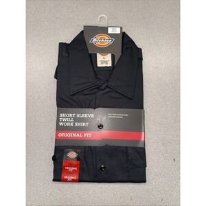 Dickies Men's Short Sleeve Button Up Work Shirt 1574BK - NWT
